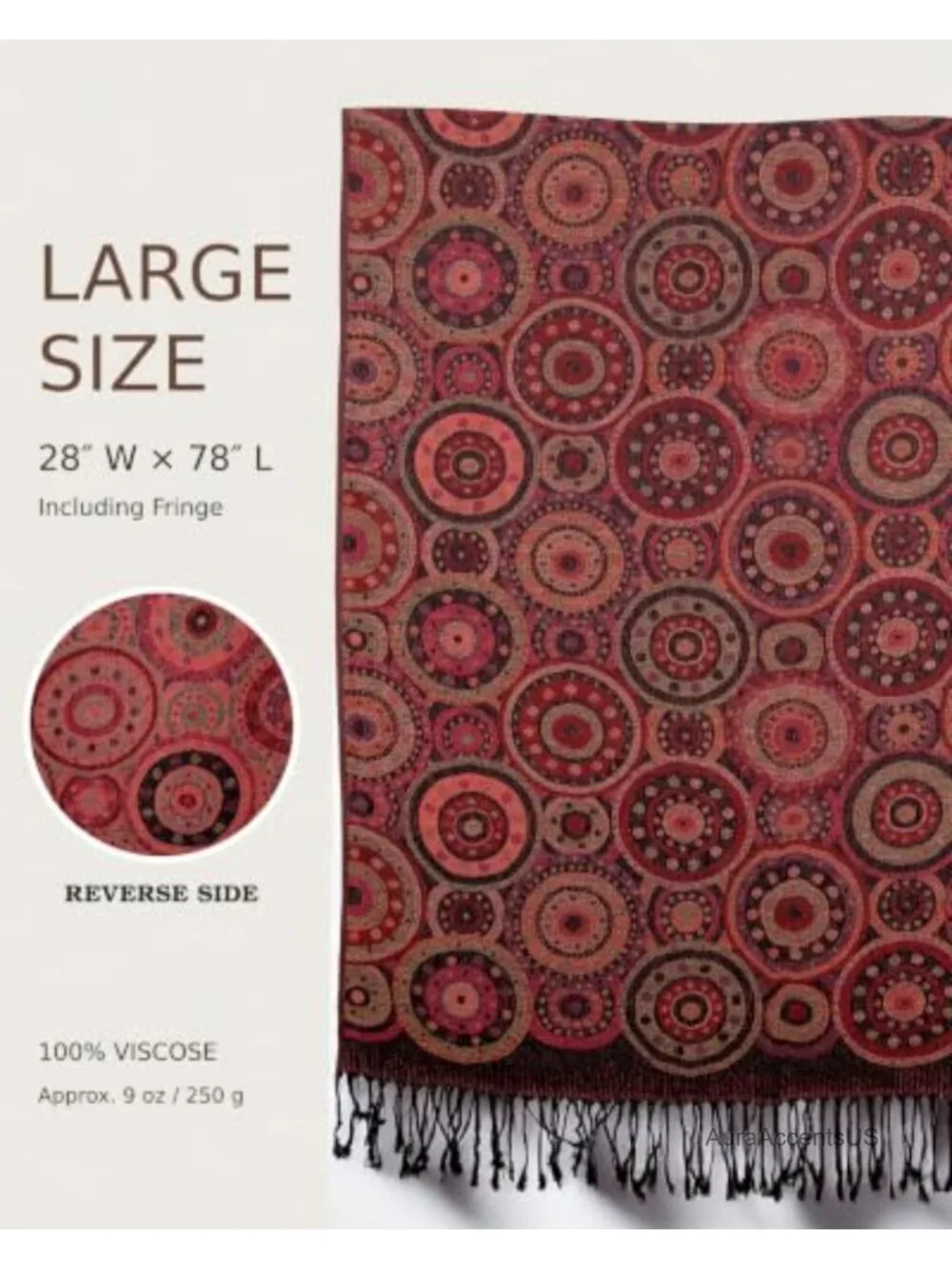 Viscose Bohemian Medallion Jacquard Pashmina Scarf Festival Wrap